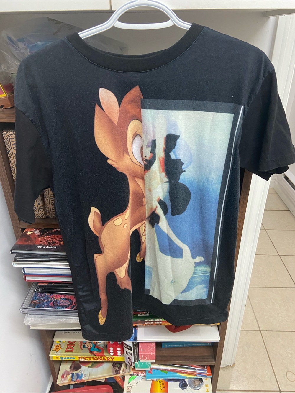 Vintage Givenchy Black Bambi Print T-Shirt Size M